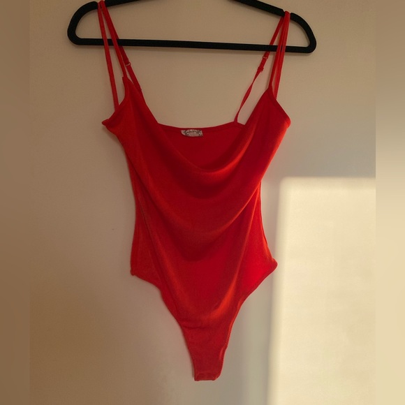 FP Bright Red Slinky Cow Neck Bodysuit - Picture 5 of 6